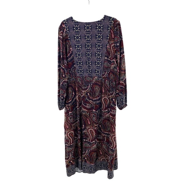 Knox Rose Dress Long Sleeve Sz‎ XL Paisley Print Midi Boho Bohemian Peasant - Picture 3 of 13